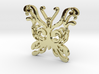 Swirly Butterfly Necklace Pendant 3d printed 