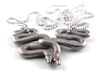 Embraced Snakes Pendant 3d printed Stainless Steel